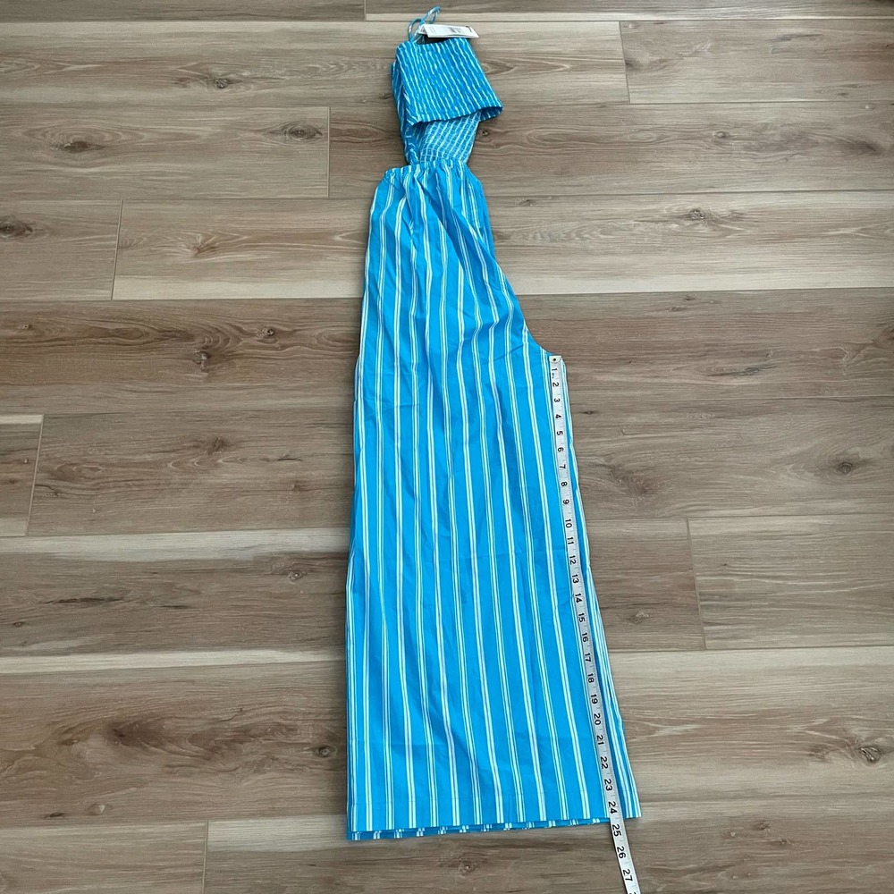 NWT Faithfull the Brand Baylee Jumpsuit Maya Stripe Print Blue size 2 - Picture 7 of 11